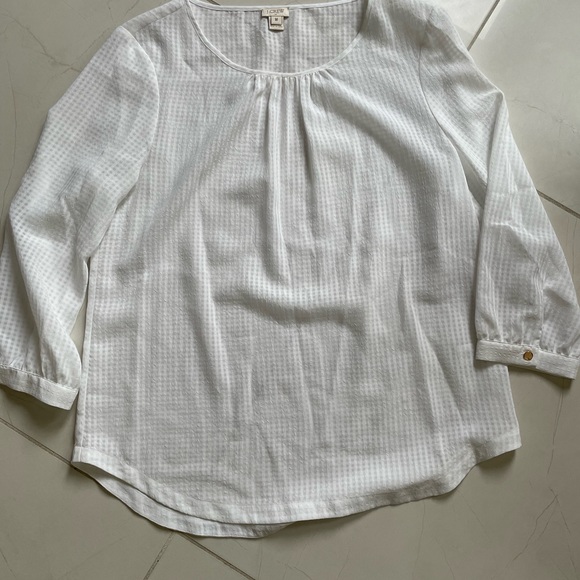 J.Crew Factory White 3/4 Sleeved Top - Picture 2 of 10